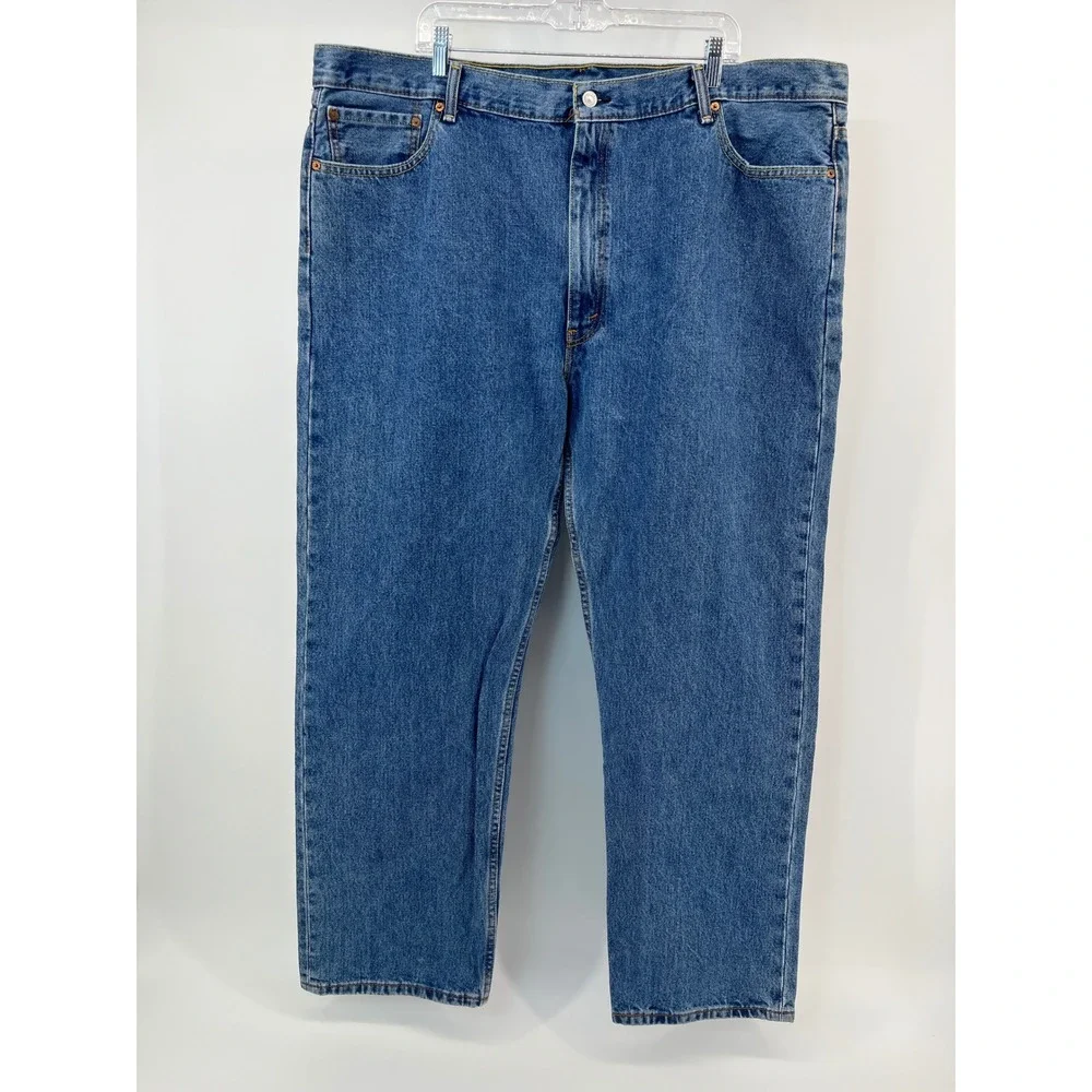 Levi's 505 Regular Fit Jeans Mens 48x32 Blue Medium Wash Denim Straight Leg